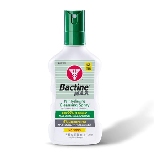 Bactine MAX First Aid Spray - Cleansing Spray with 4% Lidocaine - Product Imagery