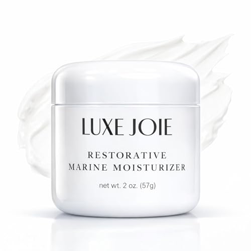 LuxeJoie Restorative Marine Moisturizer 2 oz Hydrating Face Cream for Dry & Sensitive Skin – Lightweight Moisturizer aqu