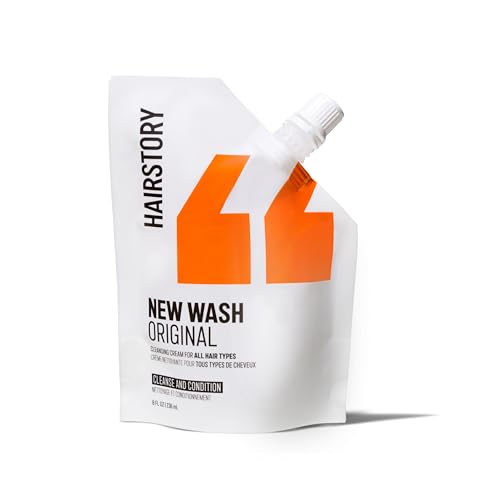Hairstory New Wash Original Detergent Free Shampoo Conditioner 8 oz Refill – Sulfate Free, Original, Refill Pouch (8 Fl 