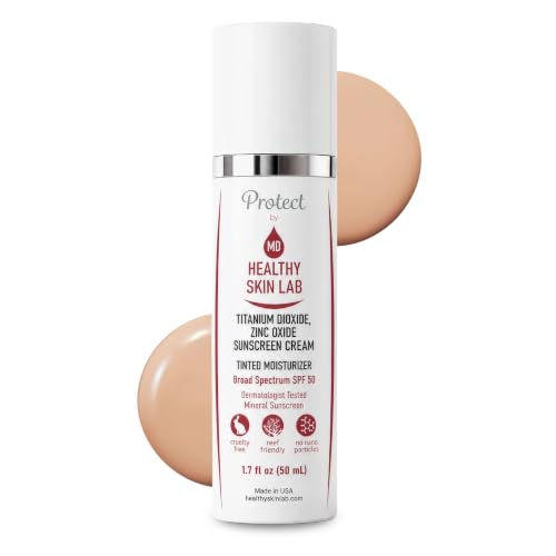 Healthy Skin Lab Protect Tinted Moisturizer SPF 50, Sheer Universal Tint, Lightweight Hydrating Mineral Sunscreen for Fa
