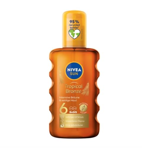 NIVEA Sun Body Spray Oil bundle of 2 with Jojoba Oil and Vitamin E Lightweight Skin Care Formula in Easy Spray Bottle fo