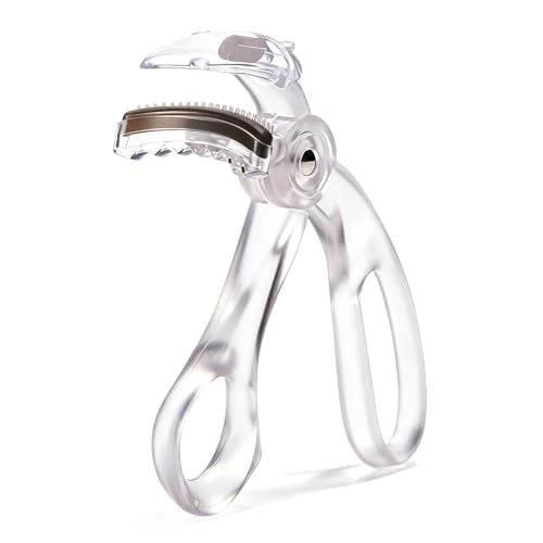 Wide-Angle Frameless Eyelash Curler with Comb, Clear - Product Imagery