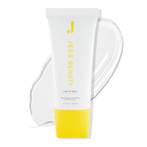 JESS BEAUTY | Let It Sun SPF 50 Gel Sunscreen | Lightweight Invisible Face Sunscreen with Green Tea, Aloe Vera & Squalan