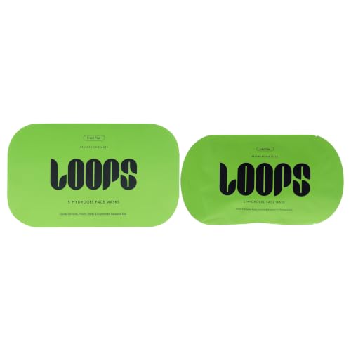 LOOPS Fresh Peel - Resurfacing Hydrogel Korean Face Mask, 5pc – Sulfate Free, Phthalate Free, Alcohol Free, Paraben Free