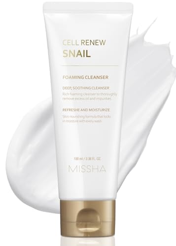 MISSHA Cell Renew Snail Foaming Cleanser Korean Face Wash 3.38 oz - Product Imagery