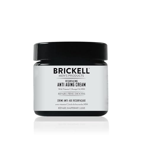 Brickell Men's Products Resurfacing Anti-Aging Face Cream For Men, Face Moisturizer For Wrinkles, With Vitamin C, Jojoba