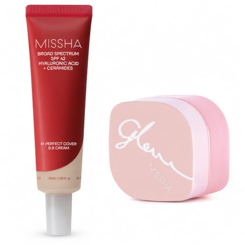 MISSHA BB Cream No.25 & Glow Skin Balm Korean Makeup Base Set – Beige