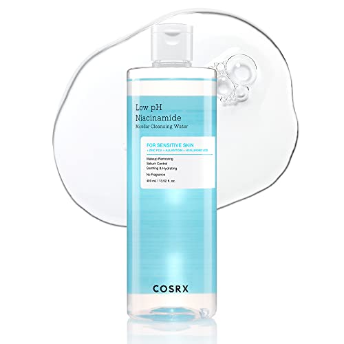 COSRX Low pH Niacinamide Cleansing Water for Sensitive Skin, - Product Imagery