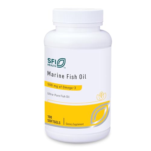 Klaire Labs SFI Health Marine Fish Oil, 100 Softgels - Product Imagery