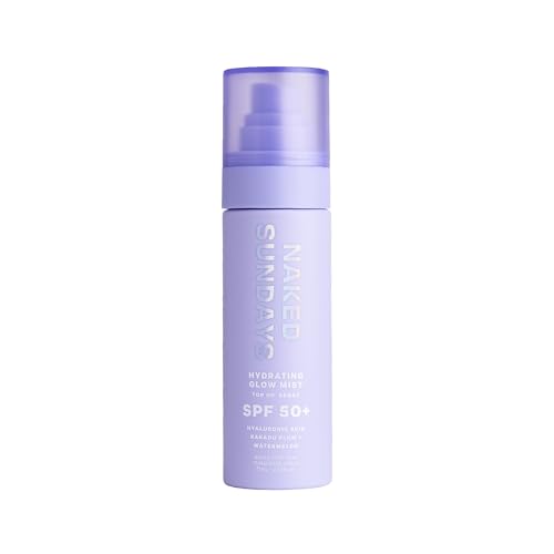 Naked Sundays Hydrating Glow Sunscreen Mist SPF 50 Facial Spray, 75ml – Watermelon