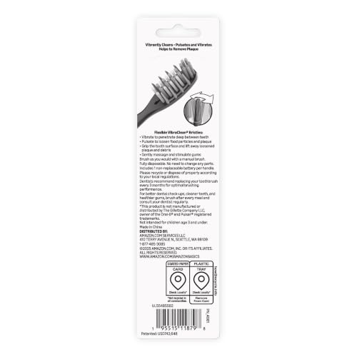 Amazon Basics Soft Toothbrushes for Adults - Pulsating Deep - Product Imagery