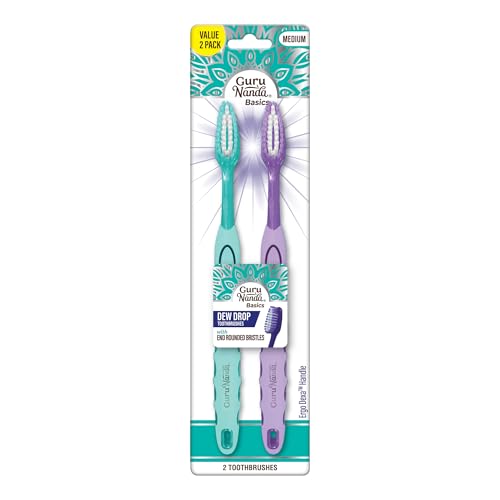 GuruNanda Dew Drop Toothbrushes - Medium Bristles for Deep - Product Imagery