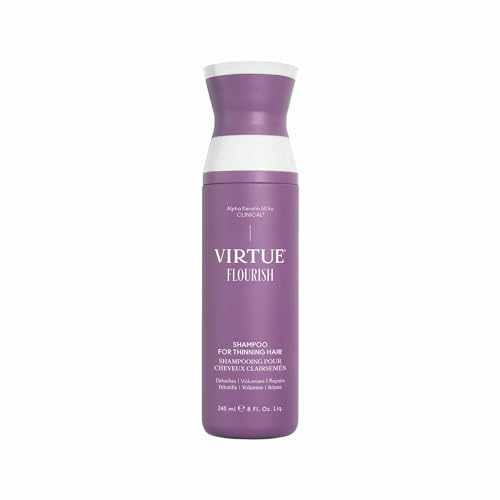 VIRTUE Flourish Sulfate Free Shampoo for Thinning Hair, Volumizing Hair Growth Product, Detoxifies and Repairs, Color Sa