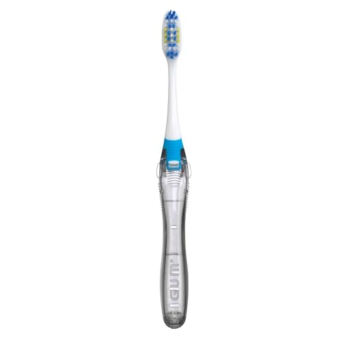 GUM Folding Travel Toothbrush, Soft Bristle, Compact Head, 1 - Product Imagery