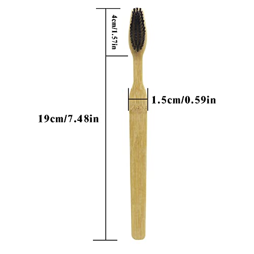 Extra Hard & Firm Bamboo Charcoal Toothbrush Long Head with Wide - Product Imagery
