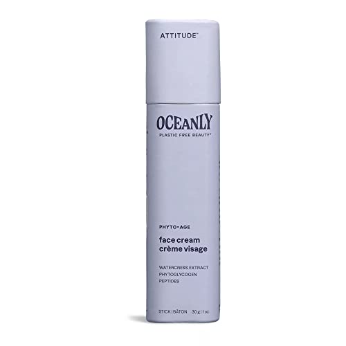 ATTITUDE Oceanly Face Cream Bar, EWG Verified, Plastic-free, Plant and Mineral-Based Ingredients, Vegan and Cruelty-free