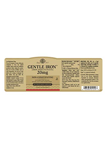 Solgar Gentle Iron, 180 Vegetable Capsules, Red Blood Cell - Product Imagery