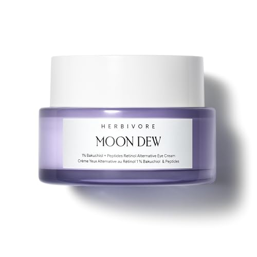 HERBIVORE Moon Dew Eye Cream | 1% Bakuchiol + Peptides, Anti Aging, 0.5 oz