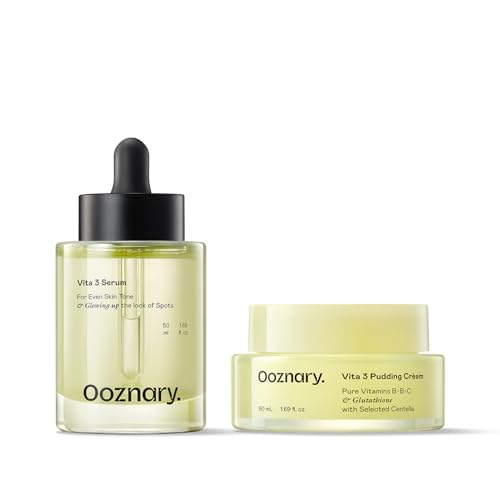 OOZNARY Vita 3 Serum + Pudding Cream Set - Triple Vitamin Formula for Glow 3.38 fl oz l 100ml – Unscented