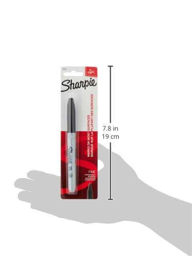 Sharpie Permanent Marker, Fine Point, Black, 1 Count - Product Imagery