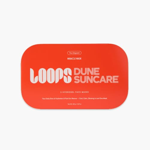 LOOPS x DUNE Lifeguard - Korean Hydrogel Face Mask, Cooling Sheet Mask 5 pc – The Lifeguard, 1 Count (Pack of 5)
