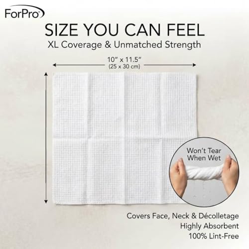 ForPro Pure & Simple XL Facial Towels, 50ct, 10"x11.5", Vegan, - Product Imagery