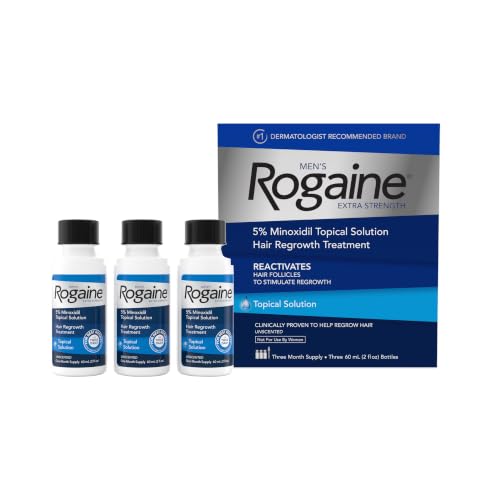 Men's Rogaine Extra Strength 5% Minoxidil Topical Solution, 3 x 2 fl. oz – Unscented