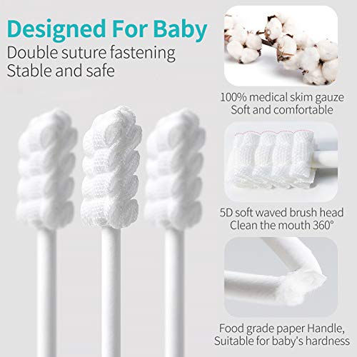 dearlomum 48PCS Baby Tongue Cleaner Newborn Toothbrush - Product Imagery