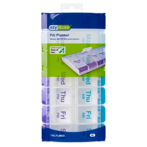 EZY DOSE 7-Day AM/PM Push Button Pill Case and 7-Day Pill - Product Imagery