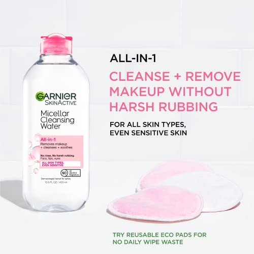 Garnier Micellar Cleansing Water, All-in-1 Makeup Remover and - Product Imagery