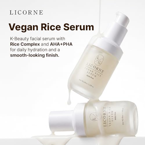 Licorne Vegan Rice Serum Korean Serum For Face With AHA PHA, - Product Imagery