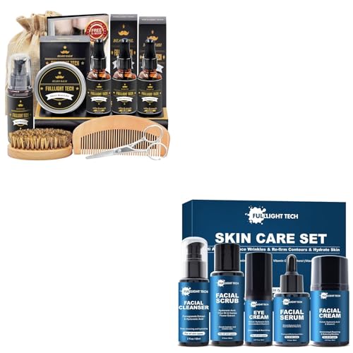 FULLLIGHT TECH Skin Care Gift Set for Men, Beard Care Kit