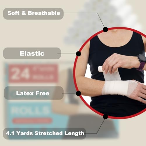32 Pack Gauze Rolls Bandages 4 ” x 4.1 yd Premium Quality Lint - Product Imagery