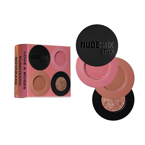 Nudestix STAX All Over Color Blush Balm – Multi-Use Cream Blush for Cheeks, Eyes & Lips with Soft Matte Finish – Love & 