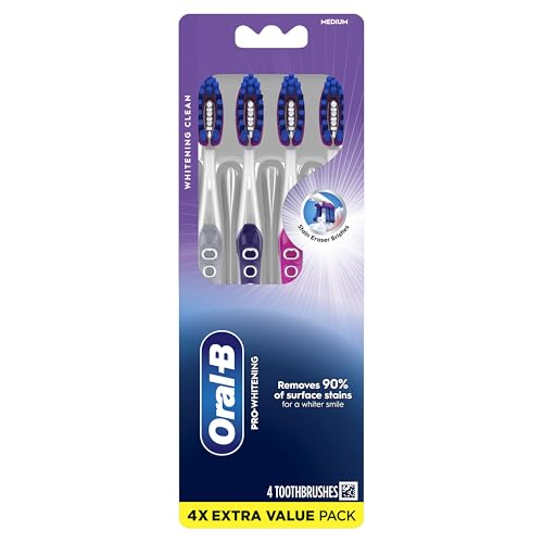 Oral-B 3D White Deep Stain Remover toothbrushes, 4 Count - Product Imagery