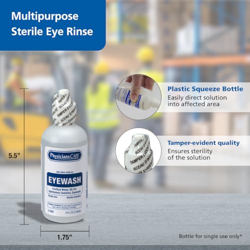 PhysiciansCare by First Aid Only 7-006 Eye Wash Solution, 4 oz - Product Imagery
