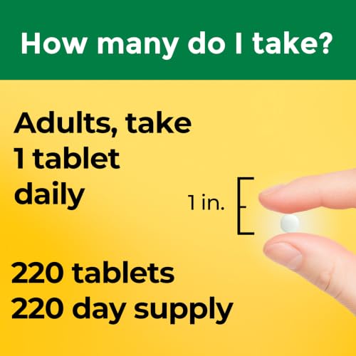 Nature Made Vitamin D3 2000 IU (50 mcg), 220 Vitamin D Tablets - Product Imagery