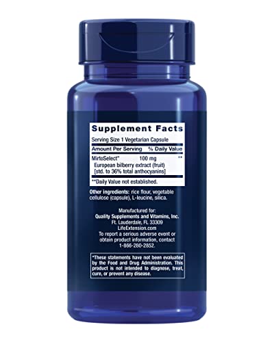 Life Extension Standardized European Bilberry Extract, 100 mg, - Product Imagery
