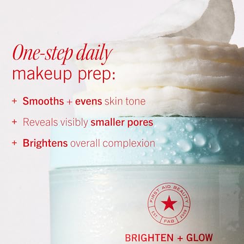 First Aid Beauty Brighten & Glow Facial Radiance Pads, AHA, - Product Imagery