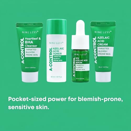 NINELESS A-Control Skincare Kit (Cleanser, Toner, Serum, Cream) - Product Imagery