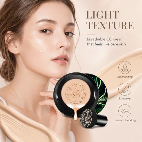 Moisture Cushion CC Cream with Mushroom Puff, Natural Color - Product Imagery