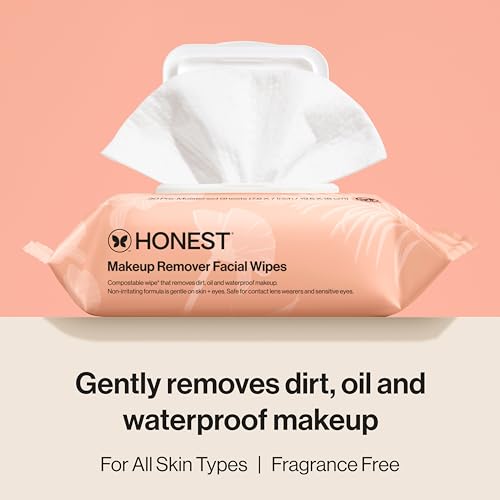 Honest Beauty Cleansing Makeup Remover Facial Wipes, - Product Imagery