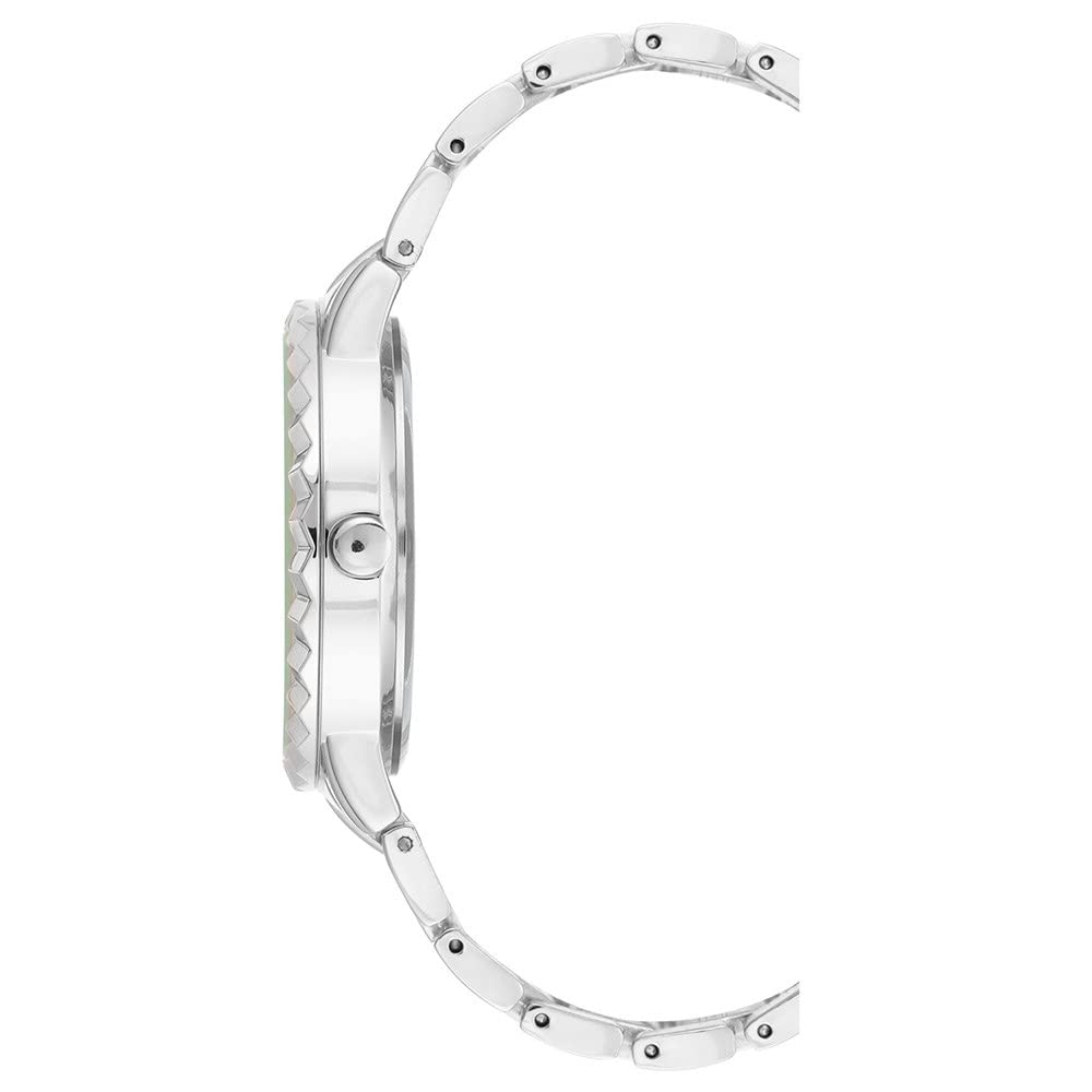 Nine West Women's Crystal Accented Bracelet Watch – close-up detail