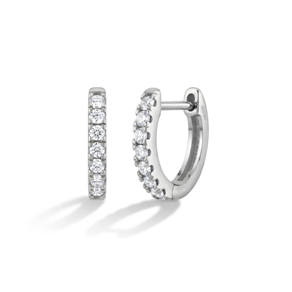 In Season Jewelry CZ Girls Hoop Earrings for Kids - 925 Sterling Silver Little Girl Hoop Earrings - Hypoallergenic & Com