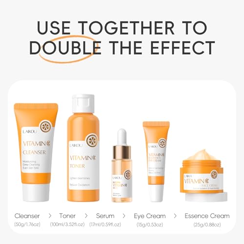 LAIKOU Vitamin C Skin Care, Skin Care Set Beginner Kit - Product Imagery