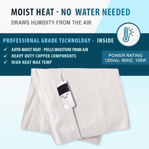 ThermoRelief Moist Heating Pad, Digital Timer, Medium 18 x 14 in - Product Imagery
