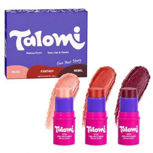 TALOMI Non Toxic Natural Makeup Stick for Little Girls, Dermatologist Tested 3-Piece Set, Made in USA – Own Your Story