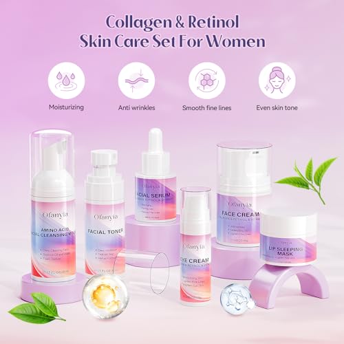 Collagen Retinol Skincare Set, 6 Pcs Anti-Aging Skin Care Set - Product Imagery