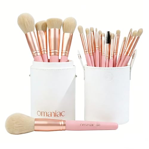 OMANIAC 20Pcs Makeup Brush Set Professional - Cruelty-Free Beauty Gift Kit for Beginners & Women - Premium Synthetic Fou