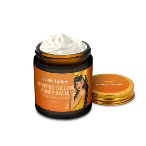 Enable Tallow Face & Body Cream – Whipped Beef Tallow & Manuka Honey Balm for Dry Skin, Eczema & Sensitive Skin – Natura